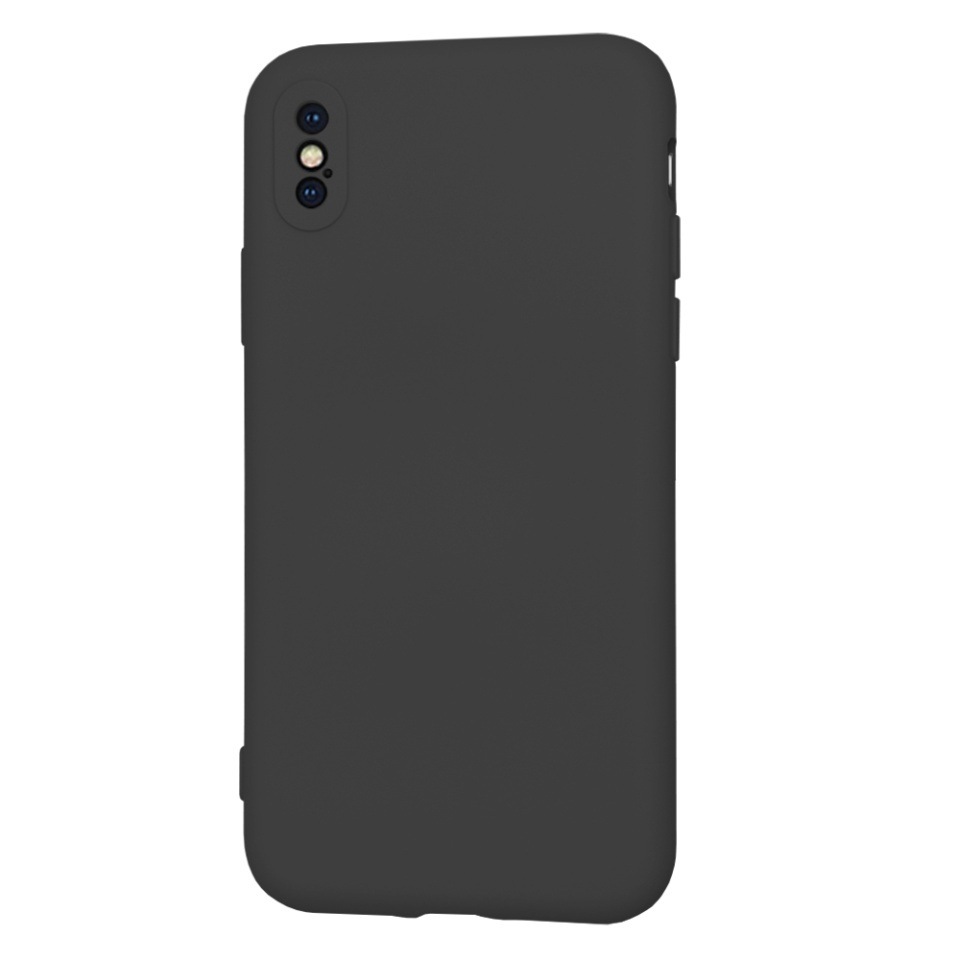 Husa pentru iPhone X, iPhone 10 / XS, SKYDDAR INNOVATION, din Silicon Catifelat, SoftElegance, set cu sticker, Negru - 2 | YEO