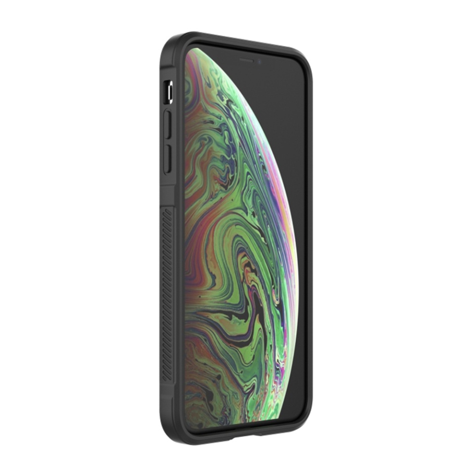Husa pentru iPhone X, iPhone 10 / XS, SKYDDAR INNOVATION, Magic Shield, din Silicon Mat, set cu sticker, Negru - 2 | YEO