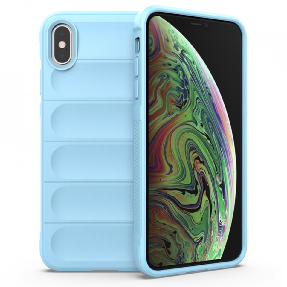 Husa pentru iPhone XS Max eleganta, din silicon mat, SKDR Vogue - Bleu