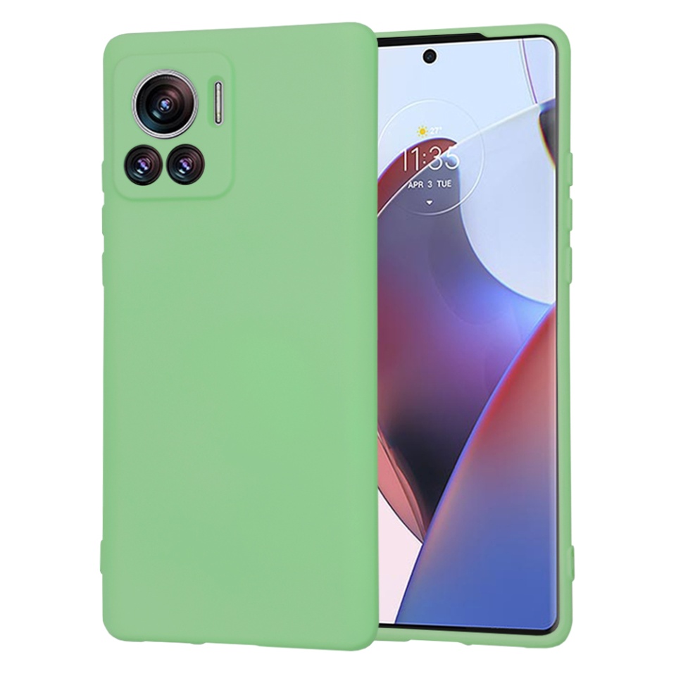 Husa pentru Motorola Edge 30 Ultra din Silicon Catifelat, Protectie Premium, Skyddar SoftElegance - Verde deschis