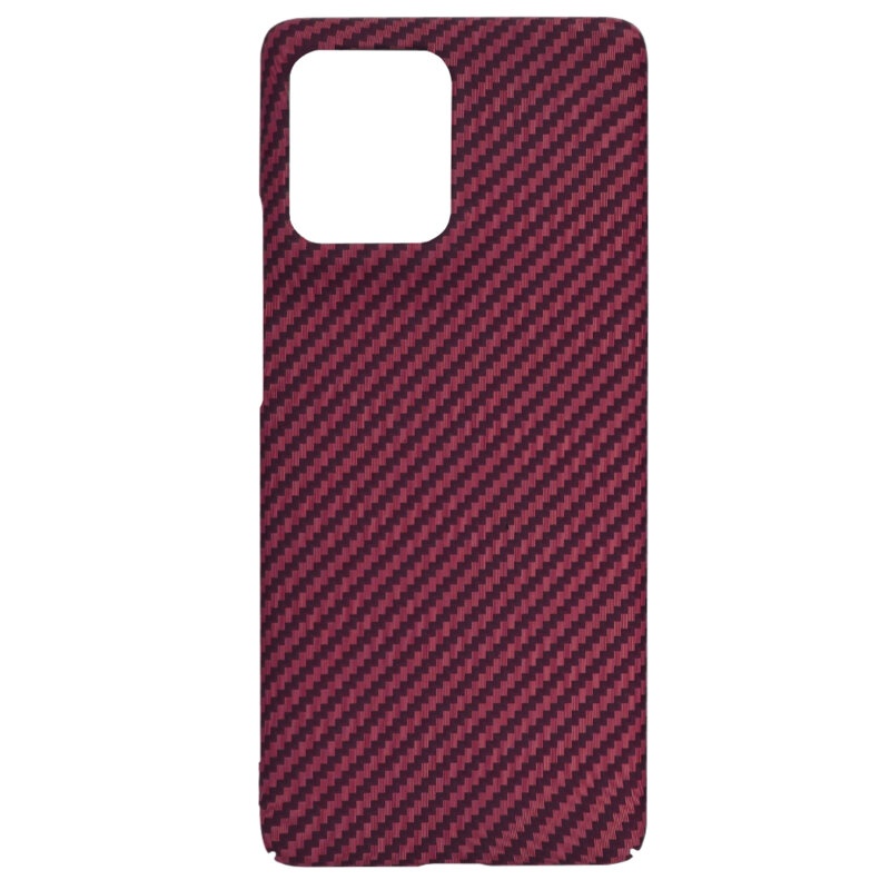 Husa pentru Motorola Edge 50, Finisaj Premium cu Textura de Carbon, Design Elegant, SKDR CarbonFlex - Rosu - 1 | YEO