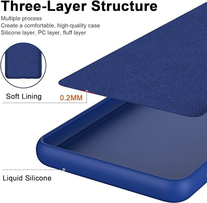 Husa pentru Motorola Edge 50 Fusion din Silicon Catifelat, Protectie Premium, Skyddar SoftElegance - Bleumarin - 2 | YEO