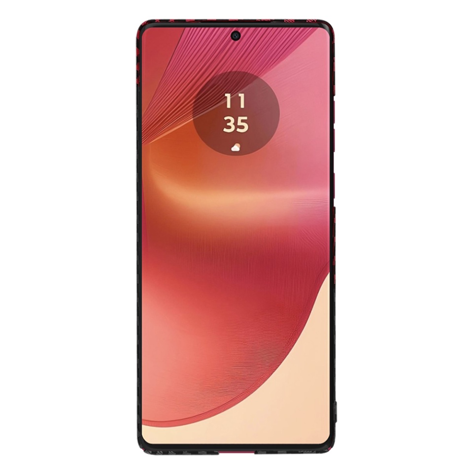 Husa pentru Motorola Edge 50 Fusion, Finisaj Premium cu Textura de Carbon, Design Elegant, SKDR CarbonFlex - Rosu inchis - 3 | YEO