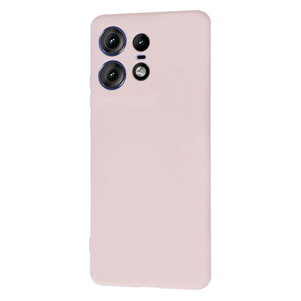 Husa pentru Motorola Edge 50 Pro, SKYDDAR INNOVATION, din Silicon Catifelat, SoftElegance, set cu sticker, Roz pudra - 2 | YEO
