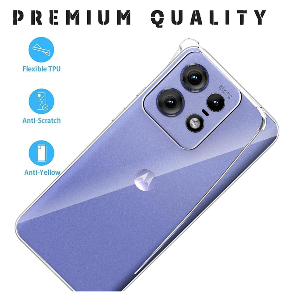 Husa pentru Motorola Edge 50 Pro , SKYDDAR INNOVATION, Shockproof Clear din Silicon Slim, Transparenta, set cu sticker - 2 | YEO