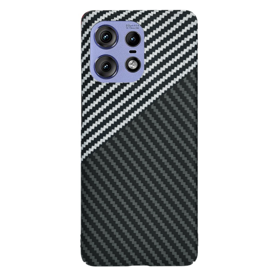Husa pentru Motorola Edge 50 Pro, SKYDDAR INNOVATION, textura carbon, Carbonite FiberShell, set cu sticker, Gri, - 2 | YEO