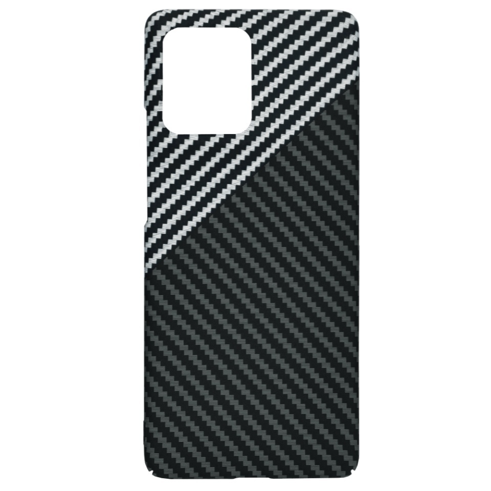 Husa pentru Motorola Edge 50, SKYDDAR INNOVATION, textura carbon, Carbonite FiberShell, set cu sticker, Gri, - 3 | YEO