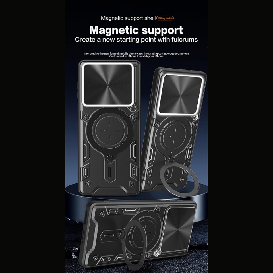 Husa pentru Motorola Edge 60 Pro, SKYDDAR INNOVATION, CamGuard Pro, Inel Magnetic, Protectie Camera, Mov, set cu sticker - 2 | YEO