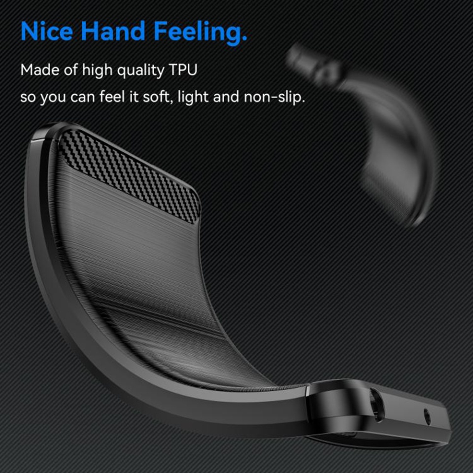 Husa pentru Motorola Edge 60 Pro, SKYDDAR INNOVATION, Carbon Silicone, din Silicon Premium, Slim, cu textura Fibra Carbon, Negru, set cu sticker - 1 | YEO