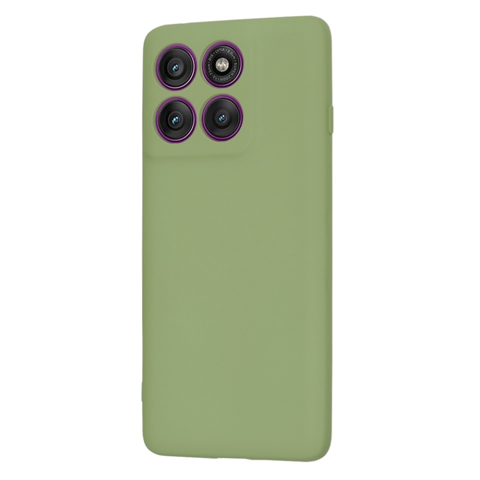 Husa pentru Motorola Edge 60 Pro, SKYDDAR INNOVATION, din Silicon Catifelat, SoftElegance , Verde, set cu sticker - 2 | YEO