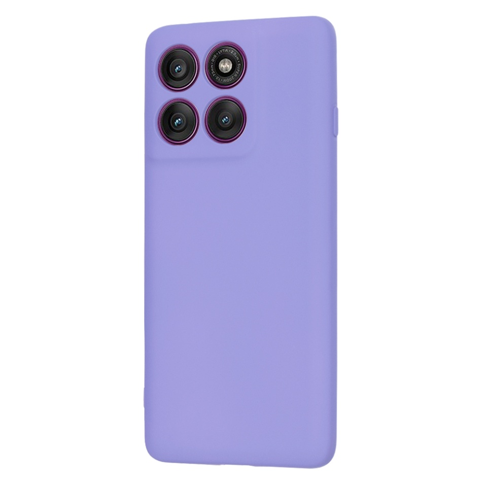 Husa pentru Motorola Edge 60 Pro, SKYDDAR INNOVATION, din Silicon Catifelat, SoftElegance , Violet, set cu sticker - 2 | YEO