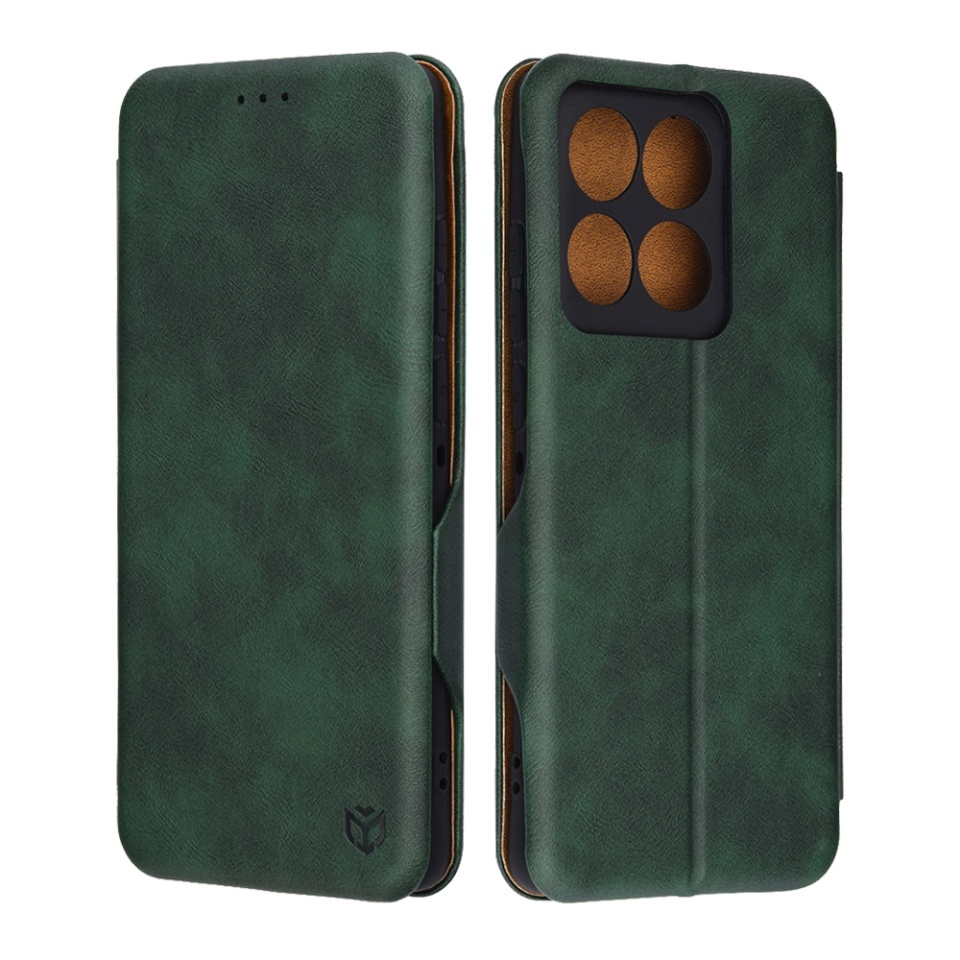 Husa pentru Motorola Edge 60 Pro, SKYDDAR INNOVATION, Safe Wallet tip carte din Piele Ecologica, Suport Carduri, Inchidere Magnetica, Verde, set cu sticker - 2 | YEO