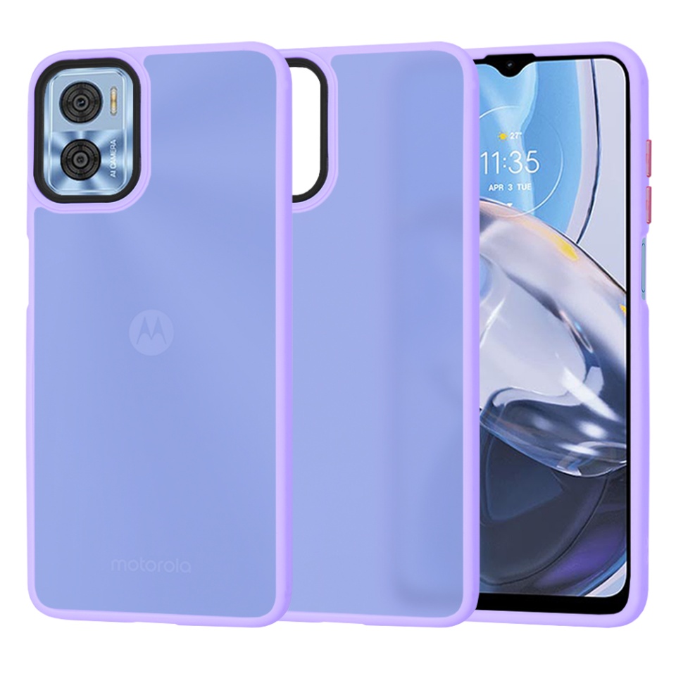 Husa pentru Motorola Moto E22 / Moto E22i, ce Absoarbe Cele mai Aspre Socuri, Skyddar Frosted - Mov deschis