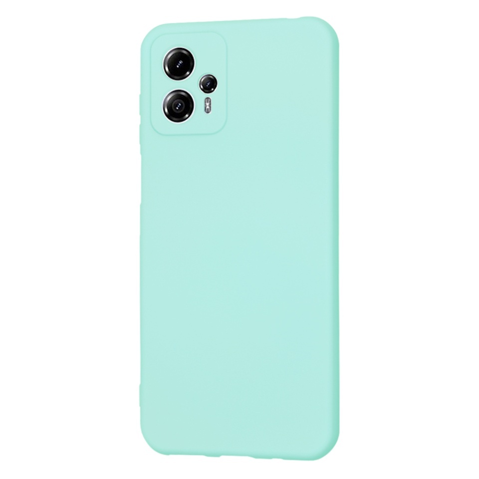 Husa pentru Motorola Moto G13, SKYDDAR INNOVATION, din Silicon Catifelat, SoftElegance, set cu sticker, Turcoaz - 2 | YEO