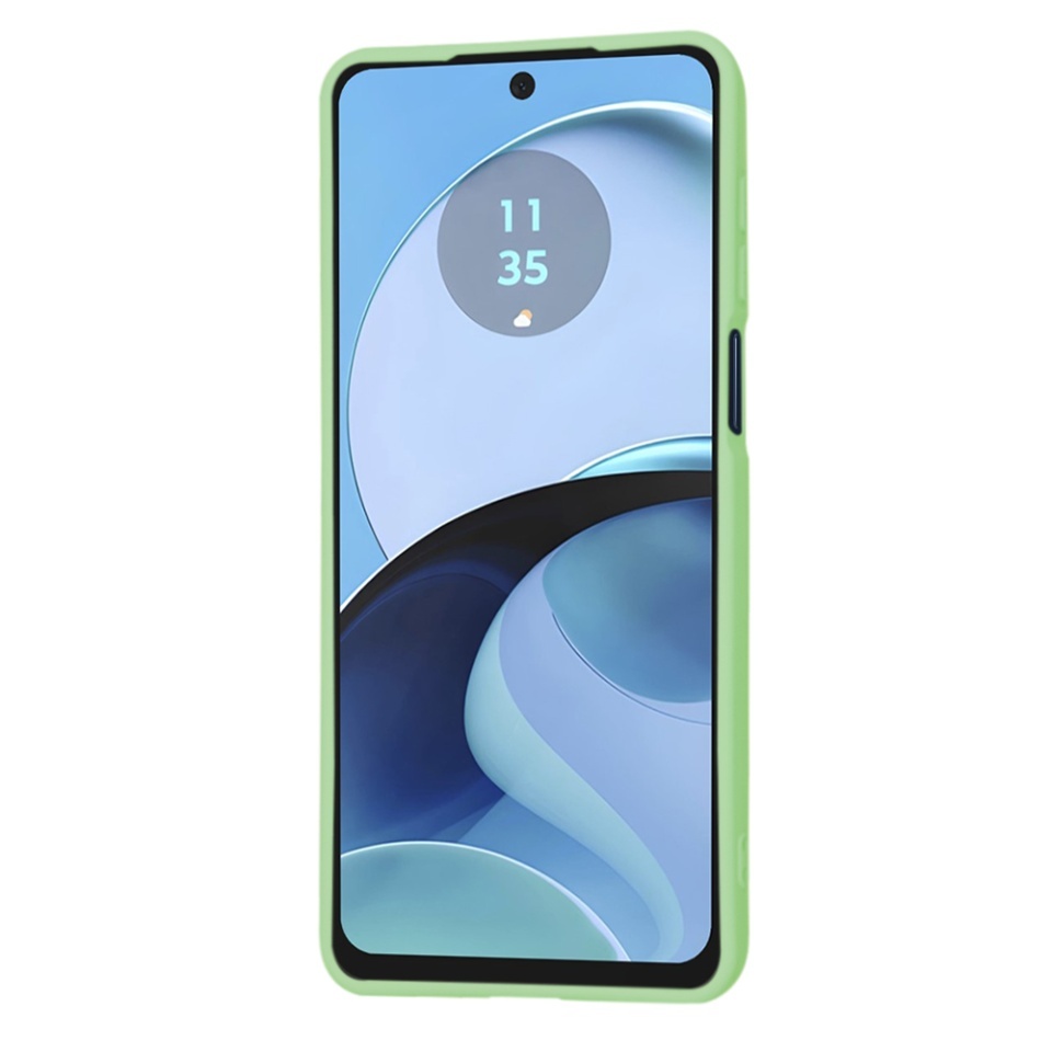 Husa pentru Motorola Moto G14, SKYDDAR INNOVATION, din Silicon Catifelat, SoftElegance, set cu sticker, Verde deschis - 1 | YEO