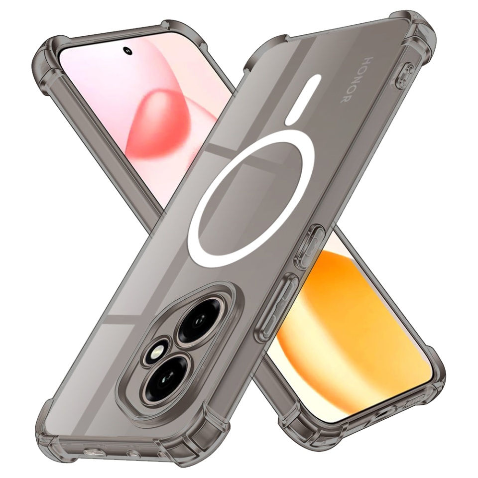 Husa pentru Motorola Moto G15 / Moto G15 Power, SKYDDAR INNOVATION, Shockproof MagSafe din silicon, set cu sticker, Fumuriu
