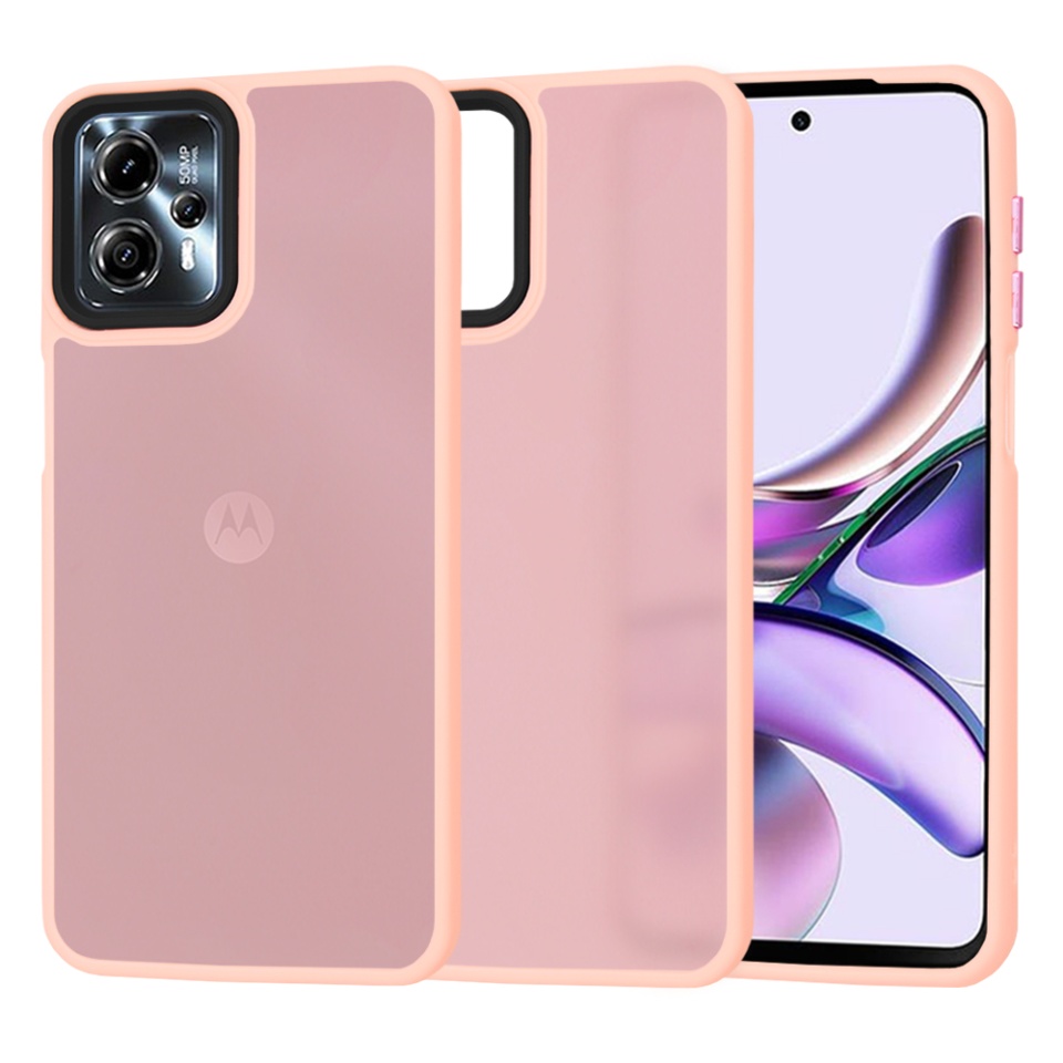 Husa pentru Motorola Moto G23 / Moto G13, ce Absoarbe Cele mai Aspre Socuri, Skyddar Frosted - Roz
