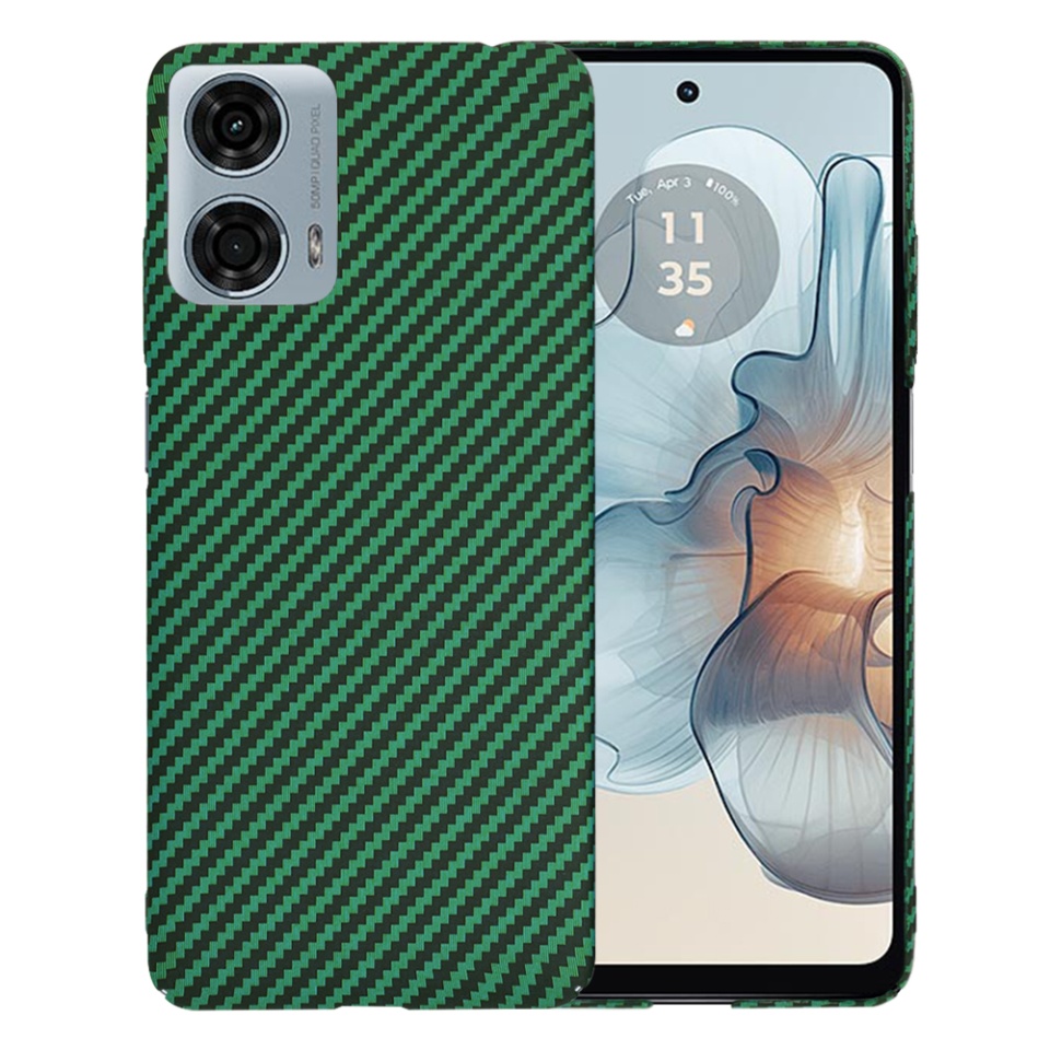 Husa pentru Motorola Moto G24 Power, Finisaj Premium cu Textura de Carbon, Design Elegant, SKDR CarbonFlex - Verde