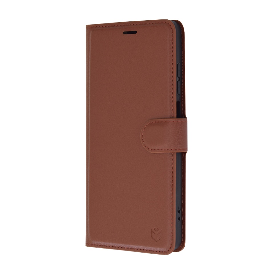 Husa pentru Motorola Moto G24 Power, SKYDDAR INNOVATION, Leather Folio tip Carte, cu Portofel Interior, Finisaje Premium, set cu sticker, Maro - 3 | YEO