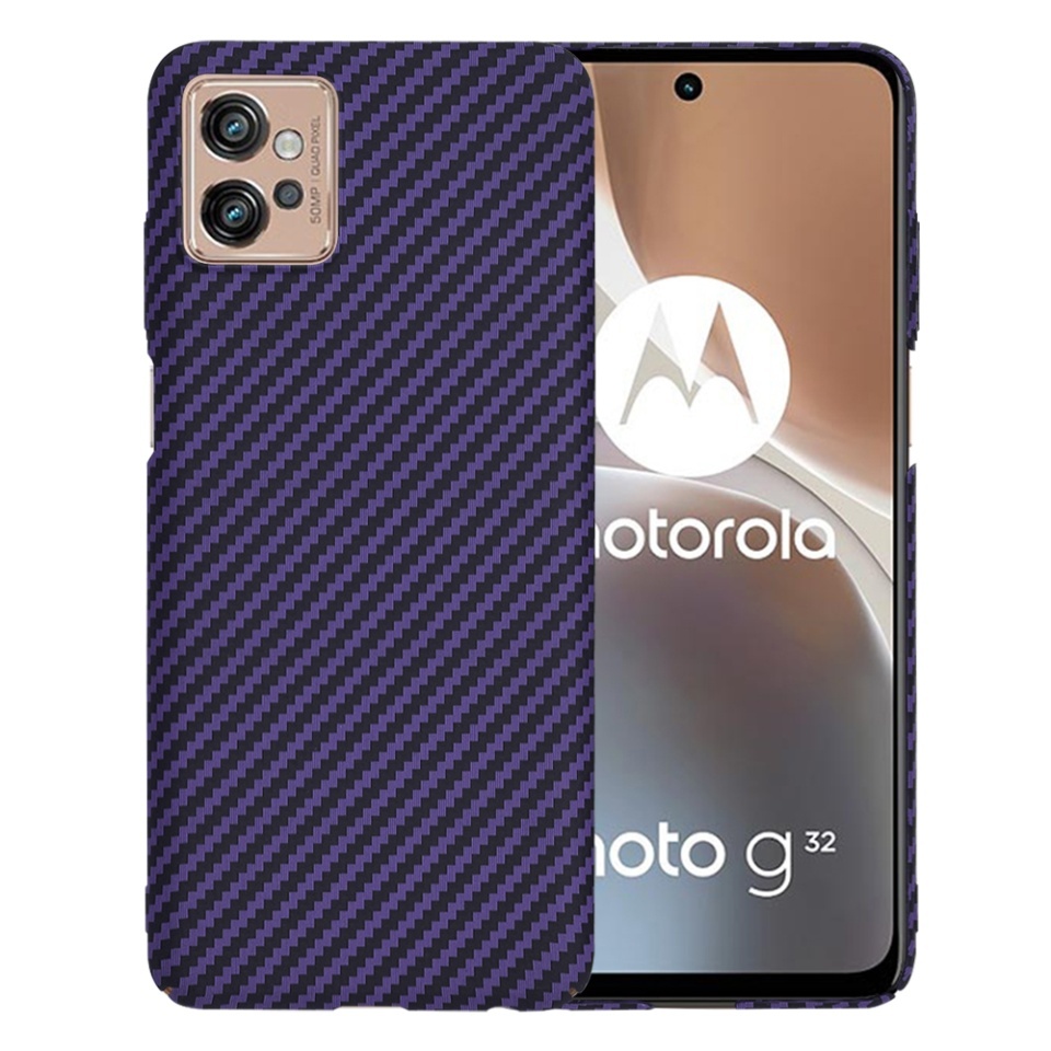 Husa pentru Motorola Moto G32, SKYDDAR INNOVATION, textura carbon, Carbonite FiberShell, set cu sticker, Mov,