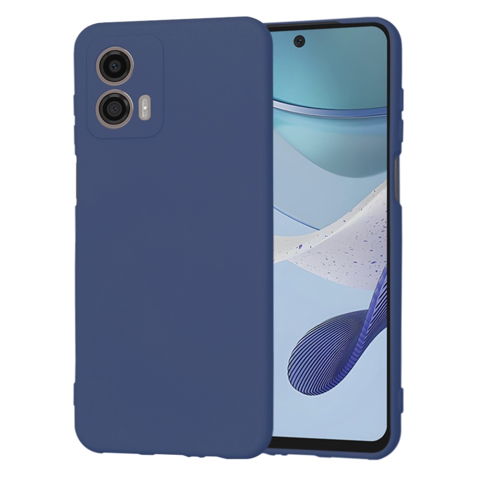 Husa pentru Motorola Moto G53 din Silicon Catifelat, Protectie Premium, Skyddar SoftElegance - Bleumarin