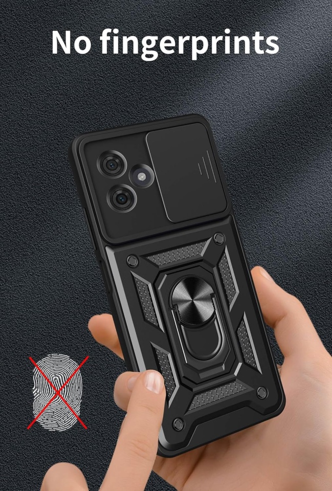 Husa pentru Motorola Moto G55 cu inel magnetic si protectie camera Skyddar CamShield - Albastru - 1 | YEO