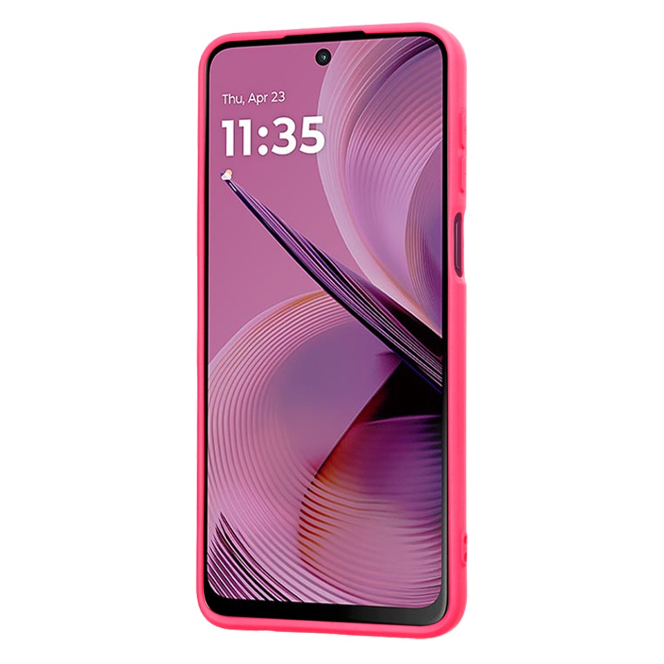 Husa pentru Motorola Moto G55 din Silicon Catifelat, Protectie Premium, Skyddar SoftElegance - Fucsia - 2 | YEO