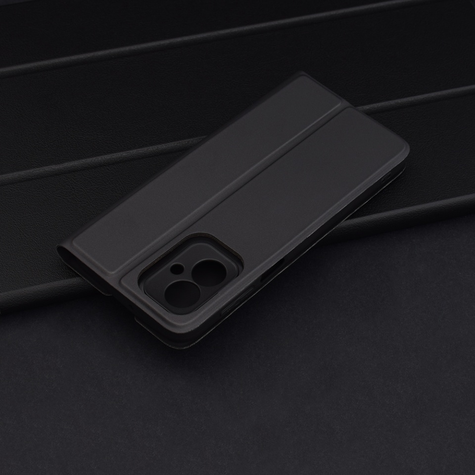 Husa pentru Motorola Moto G55, SKYDDAR INNOVATION, Magskin Book, tip Carte cu Portofel Interior, set cu sticker, Negru - 3 | YEO