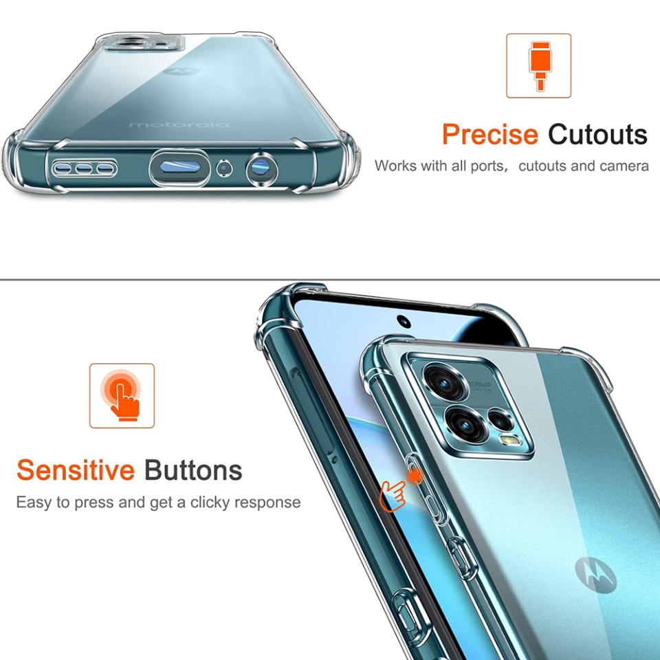 Husa pentru Motorola Moto G72 , SKYDDAR INNOVATION, Shockproof Clear din Silicon Slim, Transparenta, set cu sticker - 2 | YEO