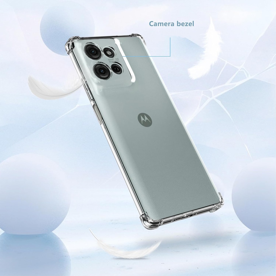 Husa pentru Motorola Moto G75, SKYDDAR INNOVATION, Shockproof Clear Silicone, Slim Silicon, Transparenta, set cu sticker - 1 | YEO