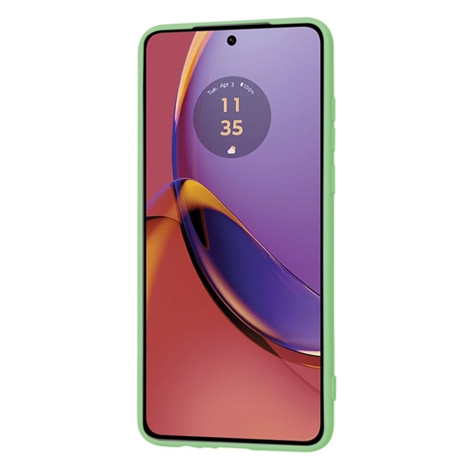 Husa pentru Motorola Moto G84, SKYDDAR INNOVATION, din Silicon Catifelat, SoftElegance, set cu sticker, Verde deschis - 1 | YEO