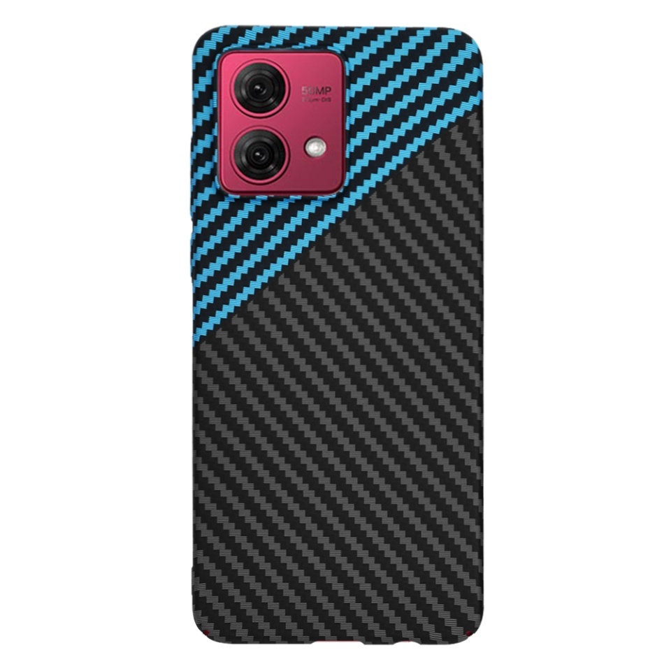 Husa pentru Motorola Moto G84, SKYDDAR INNOVATION, textura carbon, Carbonite FiberShell, set cu sticker, [Culoare necunoscută], - 2 | YEO