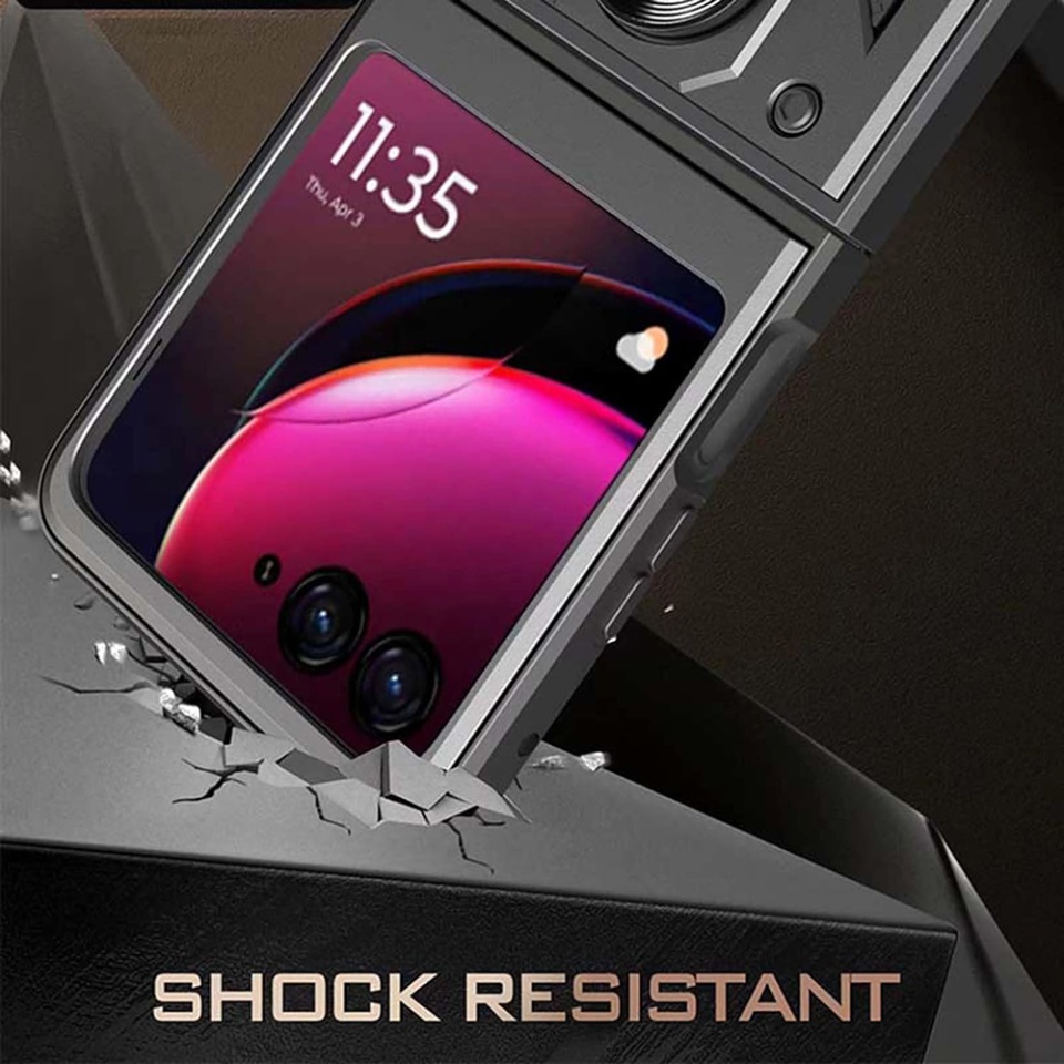 Husa pentru Motorola Razr 50 Ultra cu inel magnetic si protectie camera Skyddar CamShield - Negru - 2 | YEO