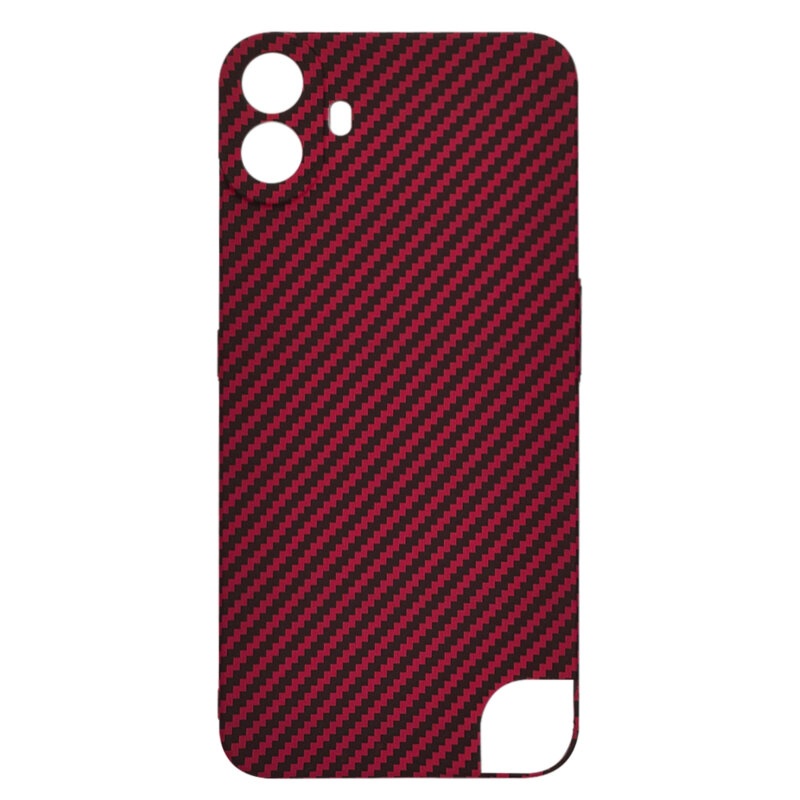 Husa pentru Nothing CMF Phone 1, Finisaj Premium cu Textura de Carbon, Design Elegant, SKDR CarbonFlex - Rosu - 2 | YEO