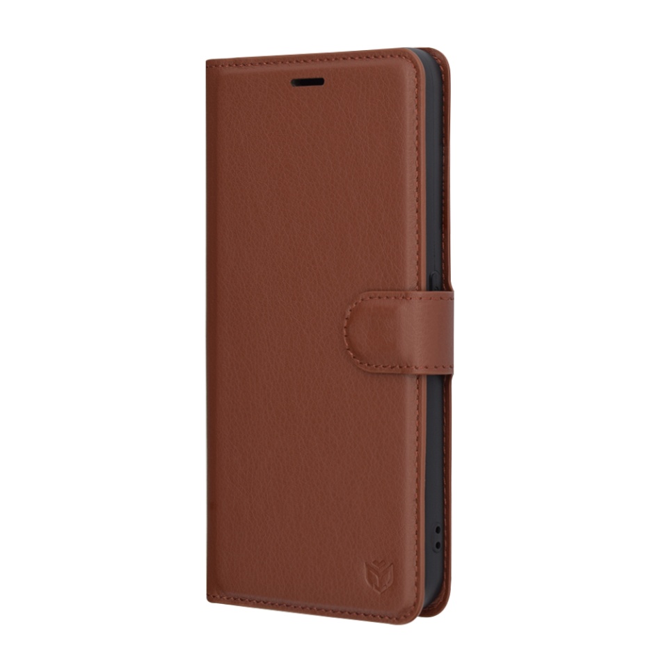 Husa pentru Nothing CMF Phone 1, SKYDDAR INNOVATION, Leather Folio tip Carte, cu Portofel Interior, Finisaje Premium, set cu sticker, Maro - 3 | YEO