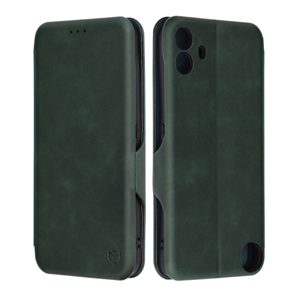 Husa pentru Nothing CMF Phone 1, SKYDDAR INNOVATION, Safe Wallet tip carte din Piele Ecologica, Suport Carduri, Inchidere Magnetica, Verde, set cu sticker