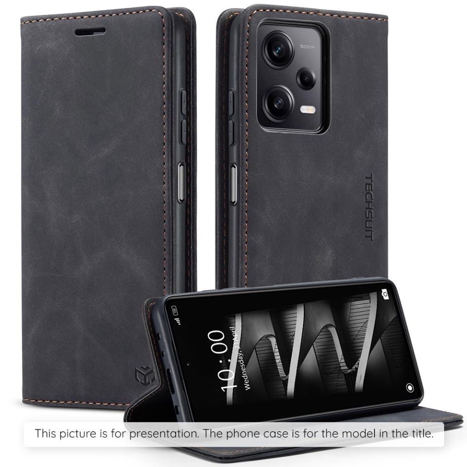 Husa pentru Nothing CMF Phone 2 Pro, SKYDDAR INNOVATION, Confy Cover tip Carte din piele Eco Premium, cu Portofel Interior, set cu sticker, Negru