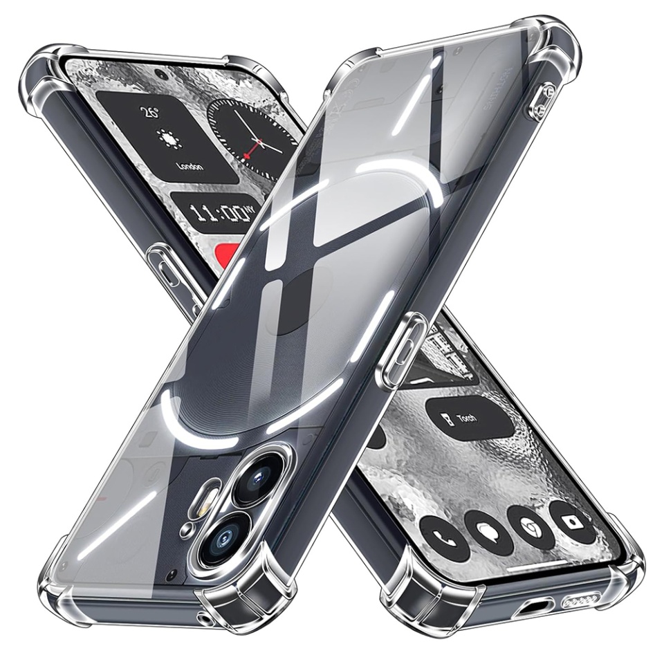 Husa pentru Nothing Phone (2) , SKYDDAR INNOVATION, Shockproof Clear din Silicon Slim, Transparenta, set cu sticker