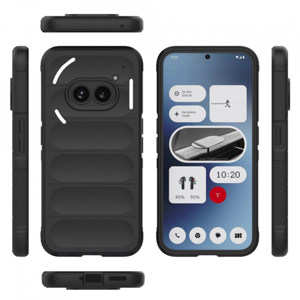 Husa pentru Nothing Phone (2a) eleganta, din silicon mat, SKDR Vogue - Negru - 1 | YEO