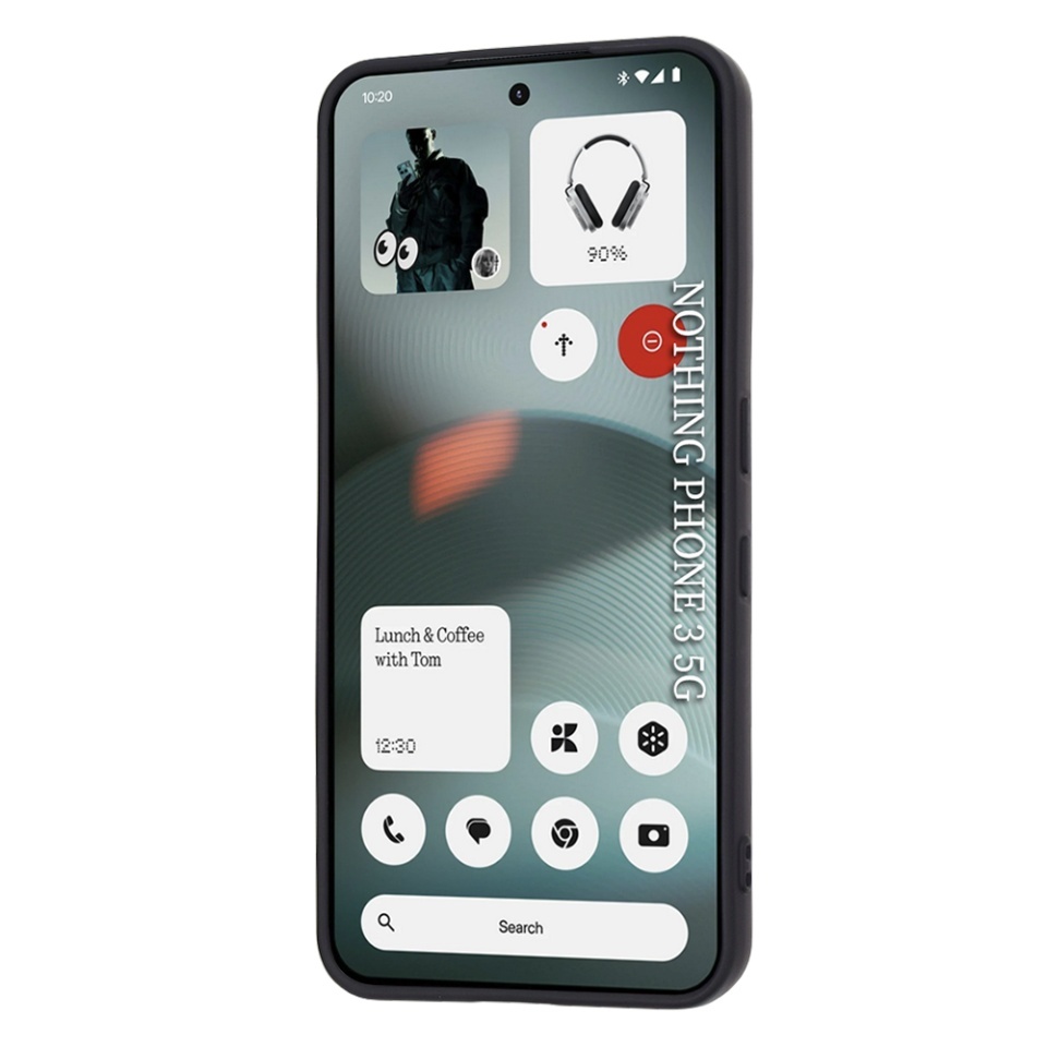 Husa pentru Nothing Phone (3), SKYDDAR INNOVATION, din Silicon Catifelat, SoftElegance, set cu sticker, Negru - 1 | YEO
