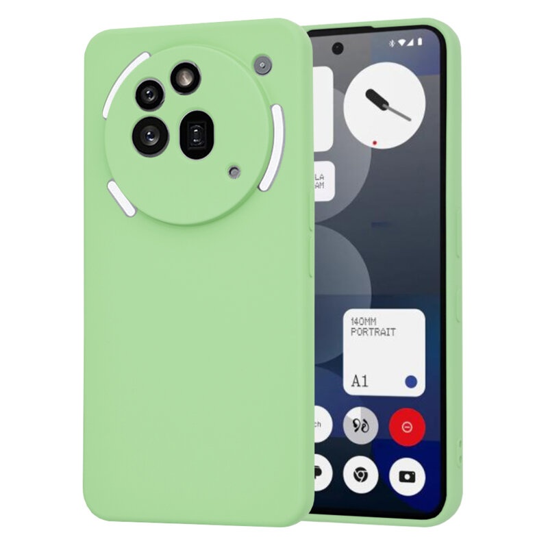 Husa pentru Nothing Phone (3a) Pro, SKYDDAR INNOVATION, SoftElegance din Silicon Catifelat, set cu sticker, Verde deschis