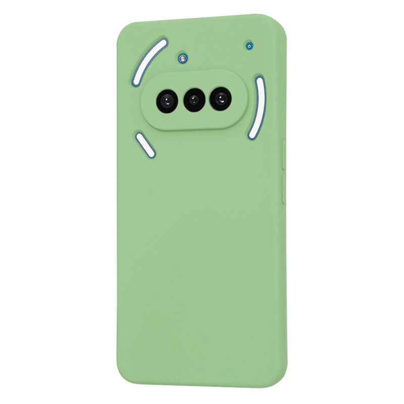 Husa pentru Nothing Phone (3a), SKYDDAR INNOVATION, SoftElegance din Silicon Catifelat, set cu sticker, Verde deschis - 2 | YEO