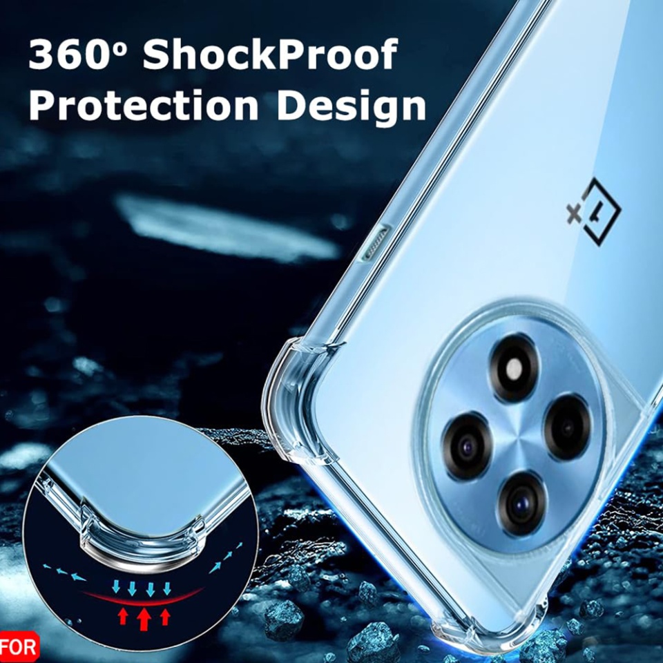 Husa pentru OnePlus 12R , SKYDDAR INNOVATION, Shockproof Clear din Silicon Slim, Transparenta, set cu sticker - 2 | YEO