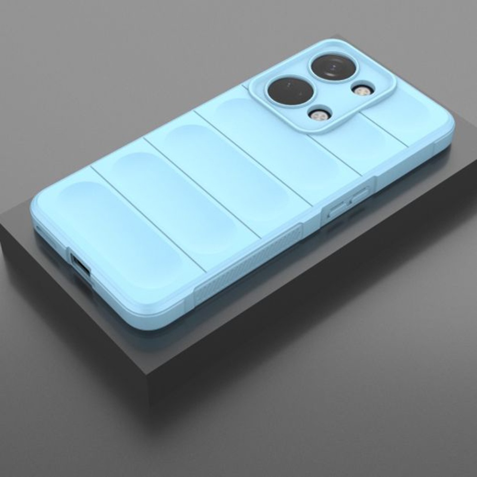 Husa pentru OnePlus Nord 3, SKYDDAR INNOVATION, Magic Shield, din Silicon Mat, set cu sticker, Bleu - 3 | YEO