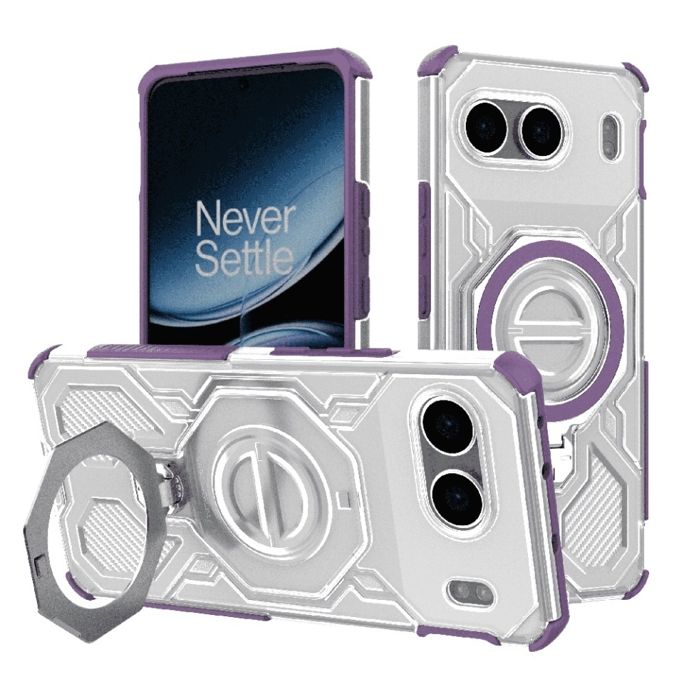 Husa pentru OnePlus Nord 4, Antisoc, SKYDDAR INOVATION, Carbon Shield PRO, Magsafe, set cu sticker, Mov