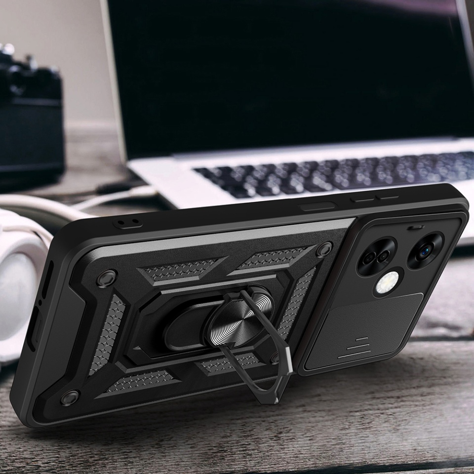 Husa pentru OnePlus Nord CE4 Lite cu inel magnetic si protectie camera Skyddar CamShield - Roz - 3 | YEO