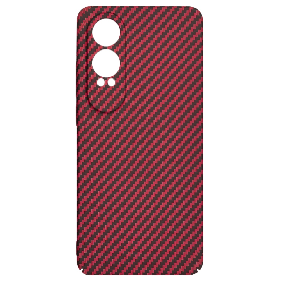 Husa pentru OnePlus Nord CE4 Lite, Finisaj Premium cu Textura de Carbon, Design Elegant, SKDR CarbonFlex - Rosu - 3 | YEO