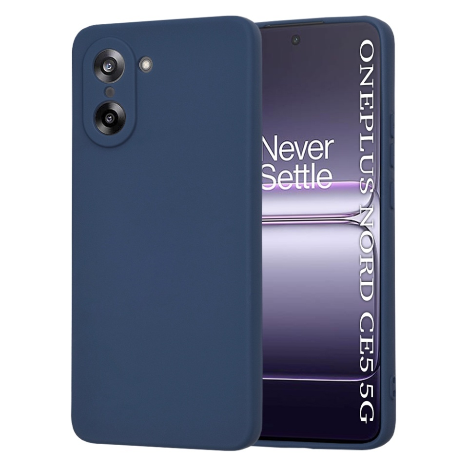 Husa pentru OnePlus Nord CE5, SKYDDAR INNOVATION, din Silicon Catifelat, SoftElegance, set cu sticker, Bleumarin