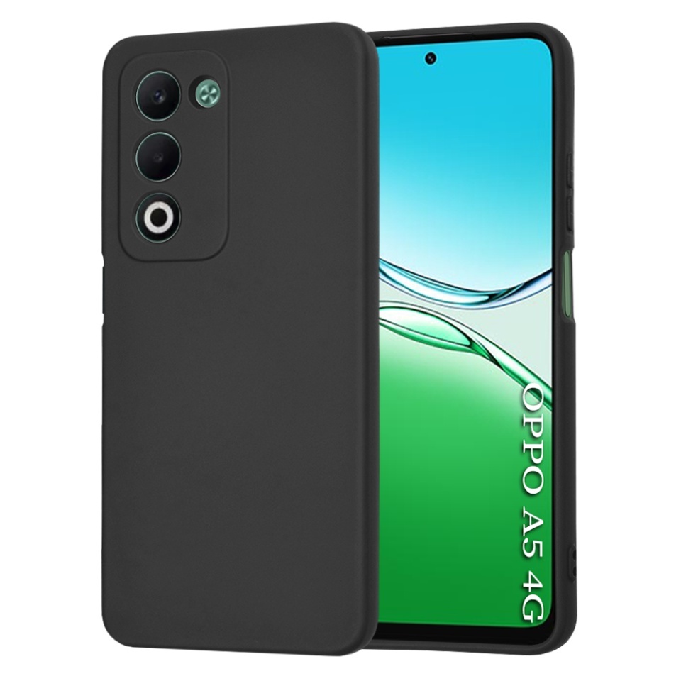 Husa pentru Oppo A5 4G, SKYDDAR INNOVATION, din Silicon Catifelat, SoftElegance, set cu sticker, Negru