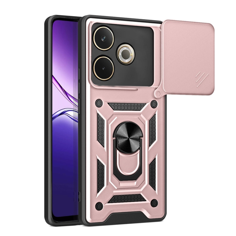 Husa pentru Oppo A5 Pro 5G / A5 Pro 4G, SKYDDAR INNOVATION, CamShield, Roz, set cu sticker